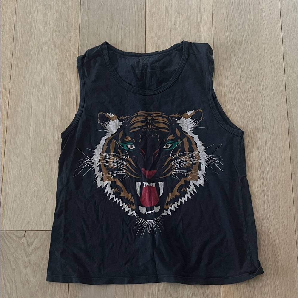 Lovers + Friends Black Tank withTiger Graphic